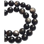Obsidiaan, Silver, 8mm, 10tk