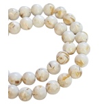 Trochus Shell/türkiis, Beige, 8mm, 10tk
