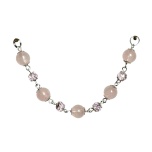 Roosa kvarts. Kaelakee keskmine osa. Metallosad: hõbedast värvi.