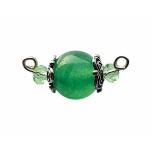 Käevõru keskne element. Roheline aventuriin. Metallosad: hõbedast värvi.