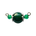 Käevõru keskne element. Roheline ahhaat. Metallosad: hõbedast värvi.