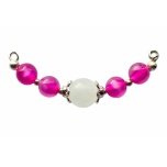 Käevõru keskne element. Ahhaat/mäekristall. Metallosad: hõbedast värvi.