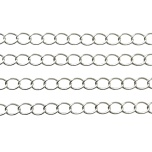 Kett, lüli 5x4mm, 1m. Värv: hõbedane