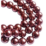 Klaaspärlid, 8mm, 10tk, Brown