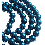 Klaaspärlid, 8mm, 10tk, Marine Blue