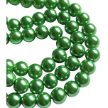 Klaaspärlid, 8mm, 10tk, Medium Sea Green