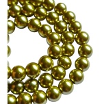 Klaaspärlid, 8mm, 10tk, Olive
