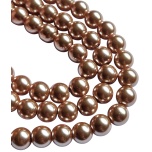 Klaaspärlid, 8mm, 10tk, Saddle Brown