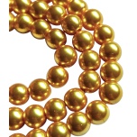 Klaaspärlid, 8mm, 10tk, Yellow Gold