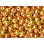Klaaspärlite segu, 6mm, "Kollane-oranž", 30tk