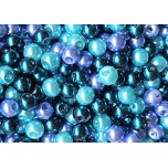 Klaaspärlite segu, 6mm, "Meresinine", 30tk