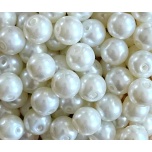 Klaaspärlid, 10mm, 10tk, White
